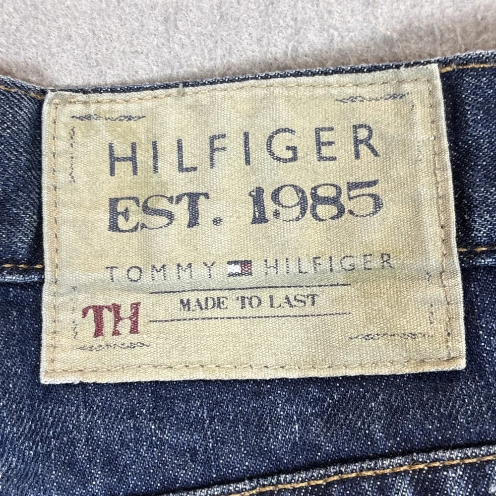 TOMMY HILFIGER Classic Fit Boot Cut Medium Wash Cotton Denim Blue Jeans 42X30